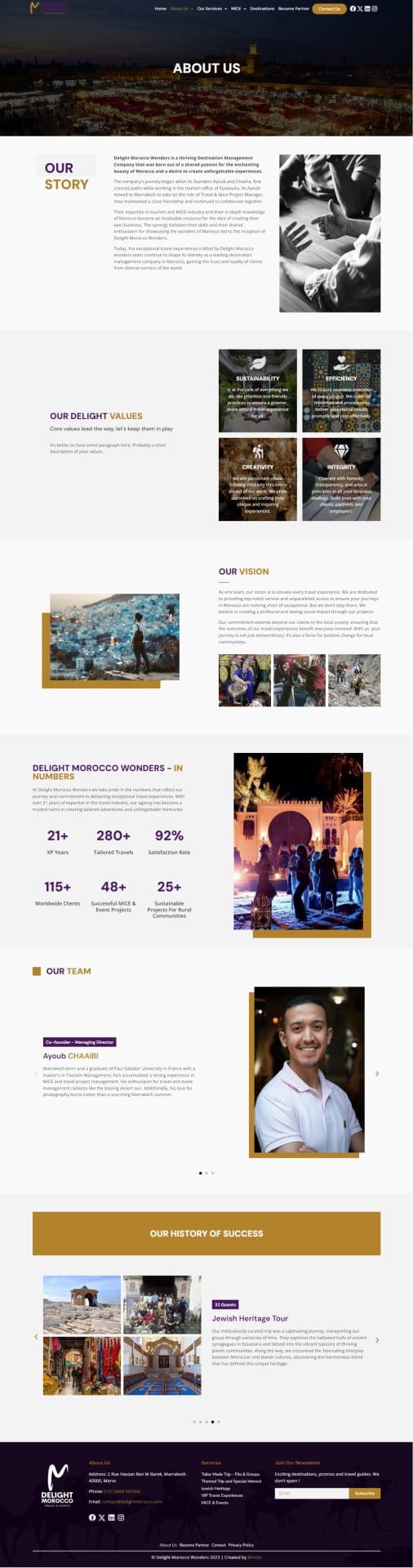 Delight Morocco about page
