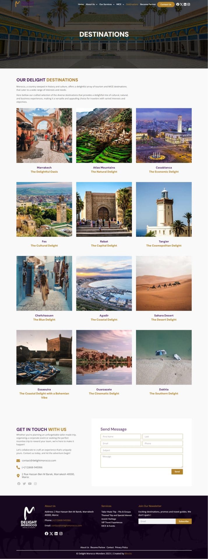 Delight Morocco destinations page